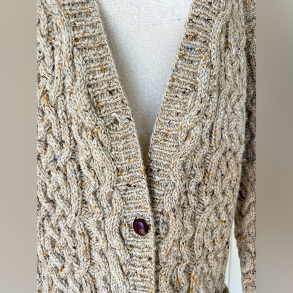 Lauren Ralph Lauren Cream Cable Knit Button Front Cardigan - Picture 4 of 12